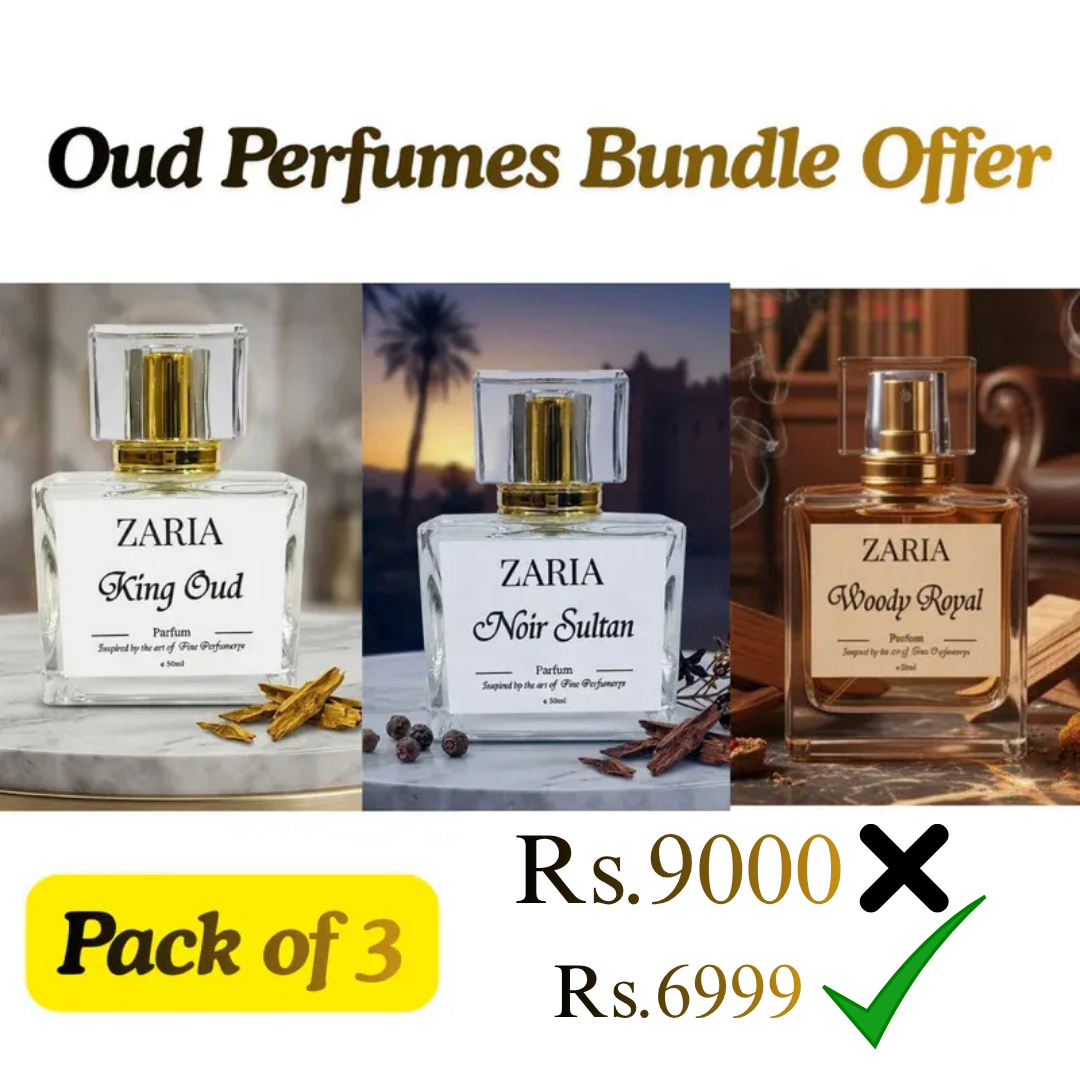 Oud Perfumes Bundle Offer Pack Of 3 - King Oud + Woody Royal + Noir Sultan